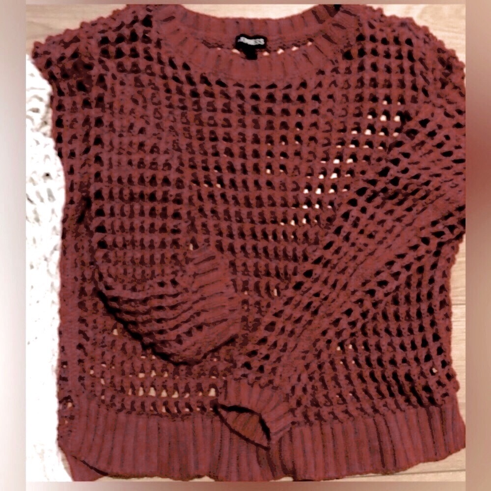 Express Rustic Chunky Open Knit Pull Over Sweater… - image 4